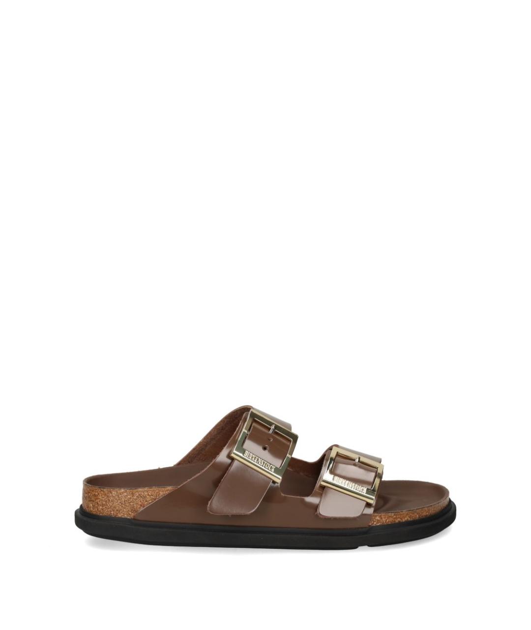 BIRKENSTOCK Коричневые кожаные сандалии, фото 1