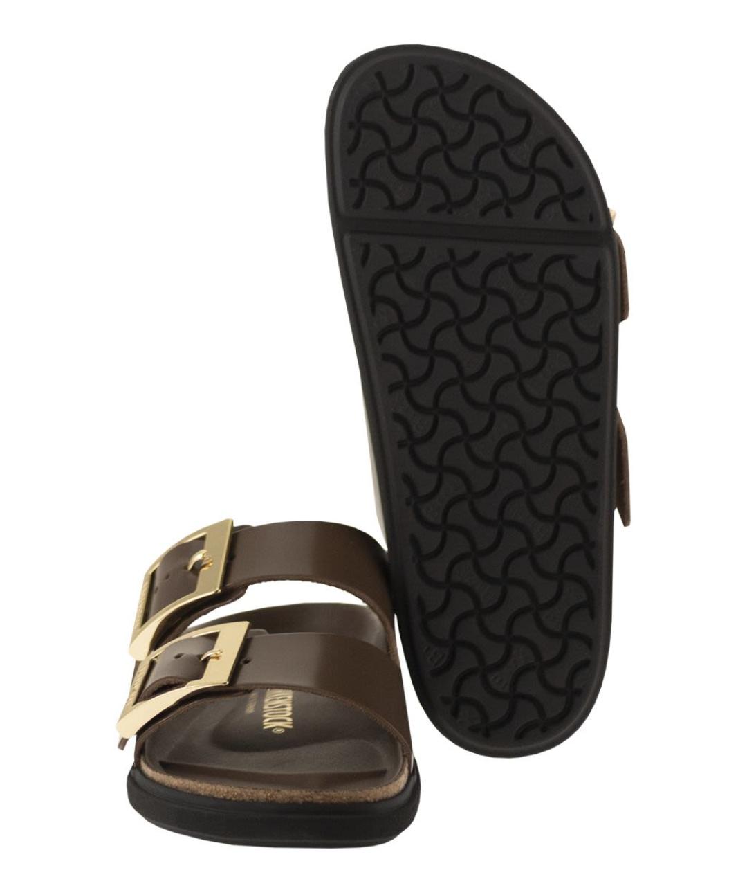 BIRKENSTOCK Коричневые кожаные сандалии, фото 5