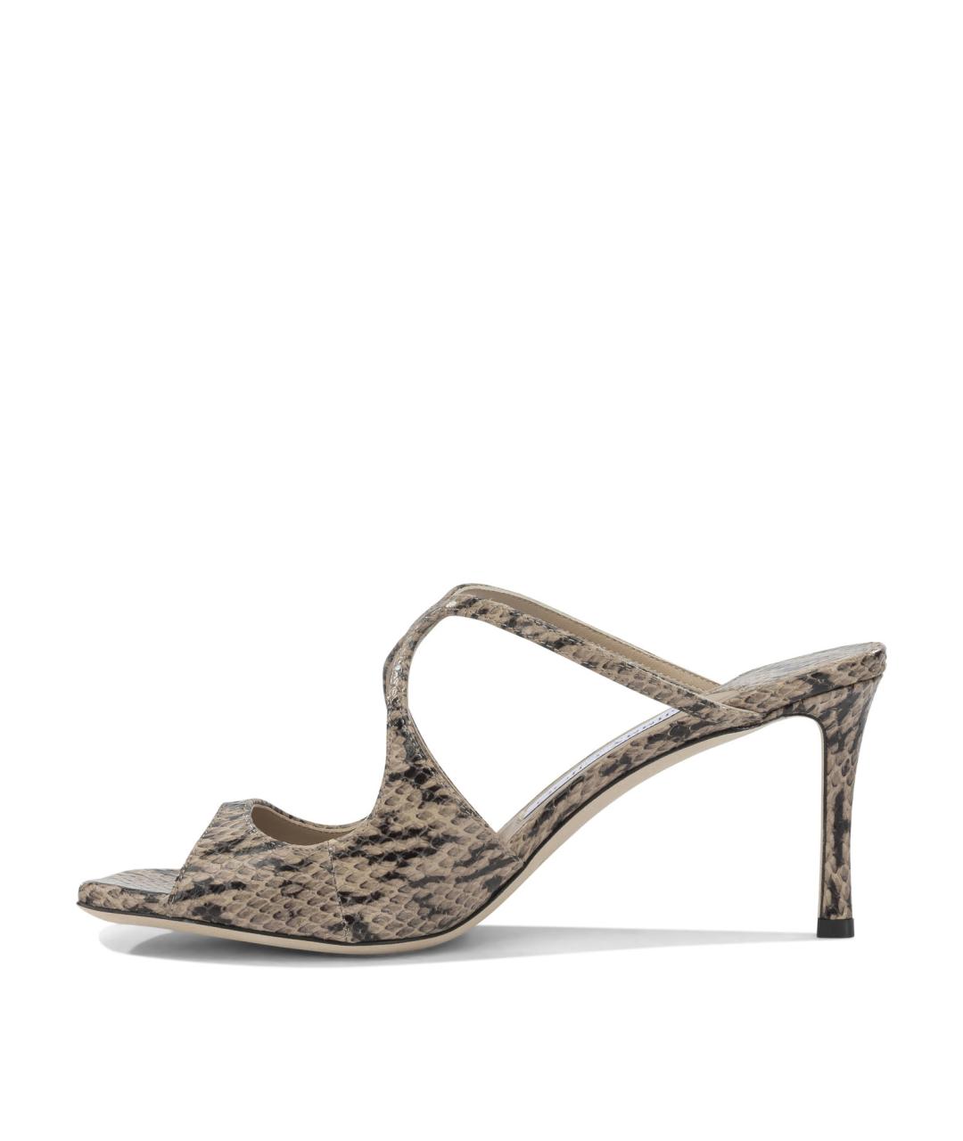 JIMMY CHOO Бежевые кожаные сандалии, фото 3