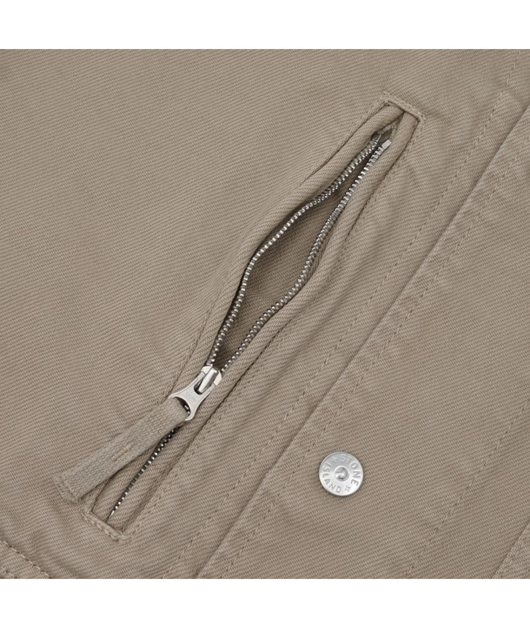 STONE ISLAND Бежевая хлопковая куртка, фото 5