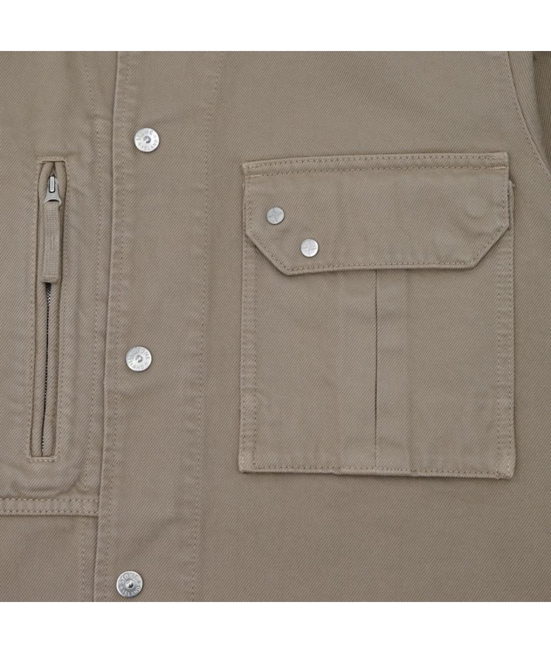 STONE ISLAND Бежевая хлопковая куртка, фото 3