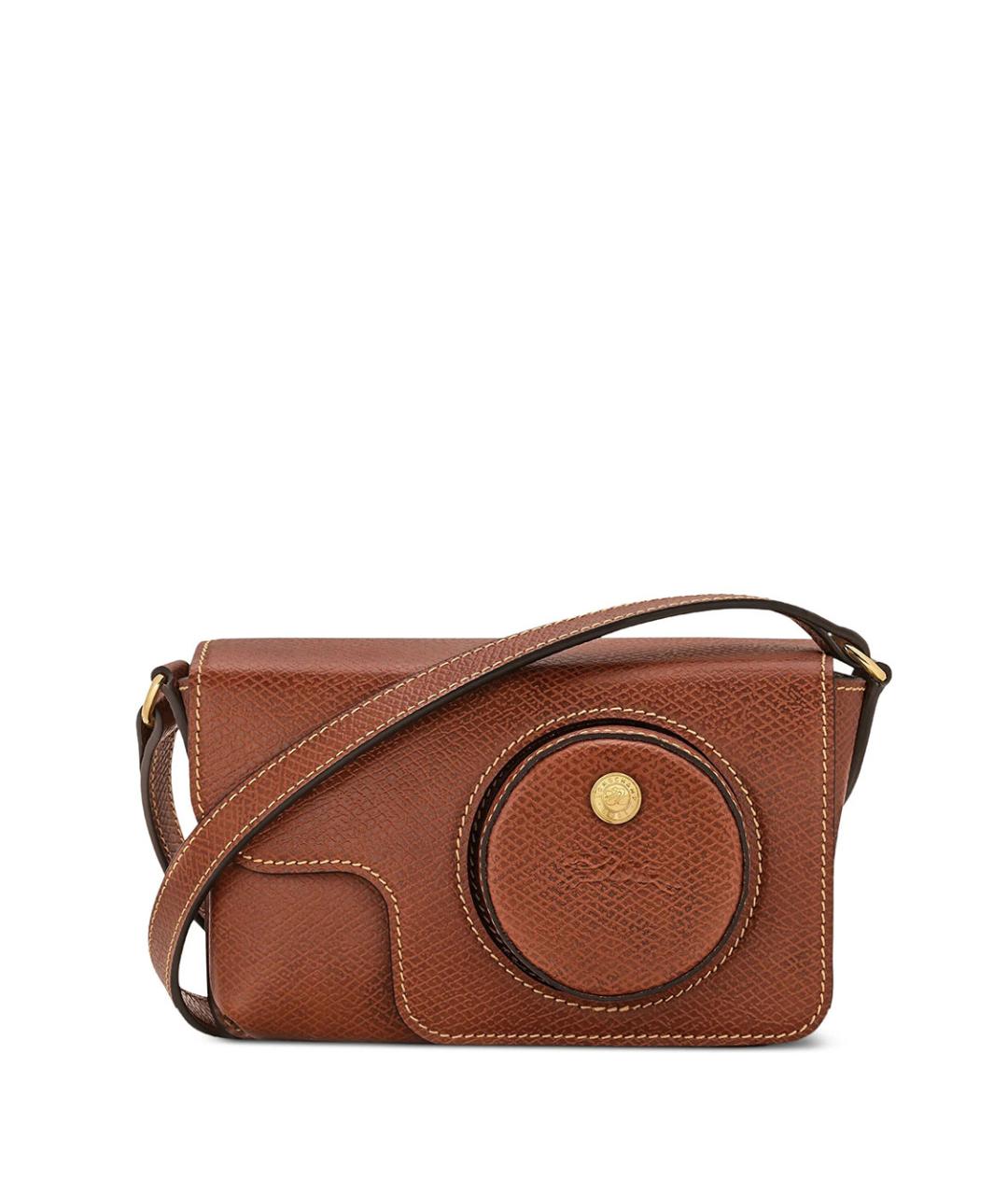 LONGCHAMP Коричневая кожаная сумка через плечо, фото 1