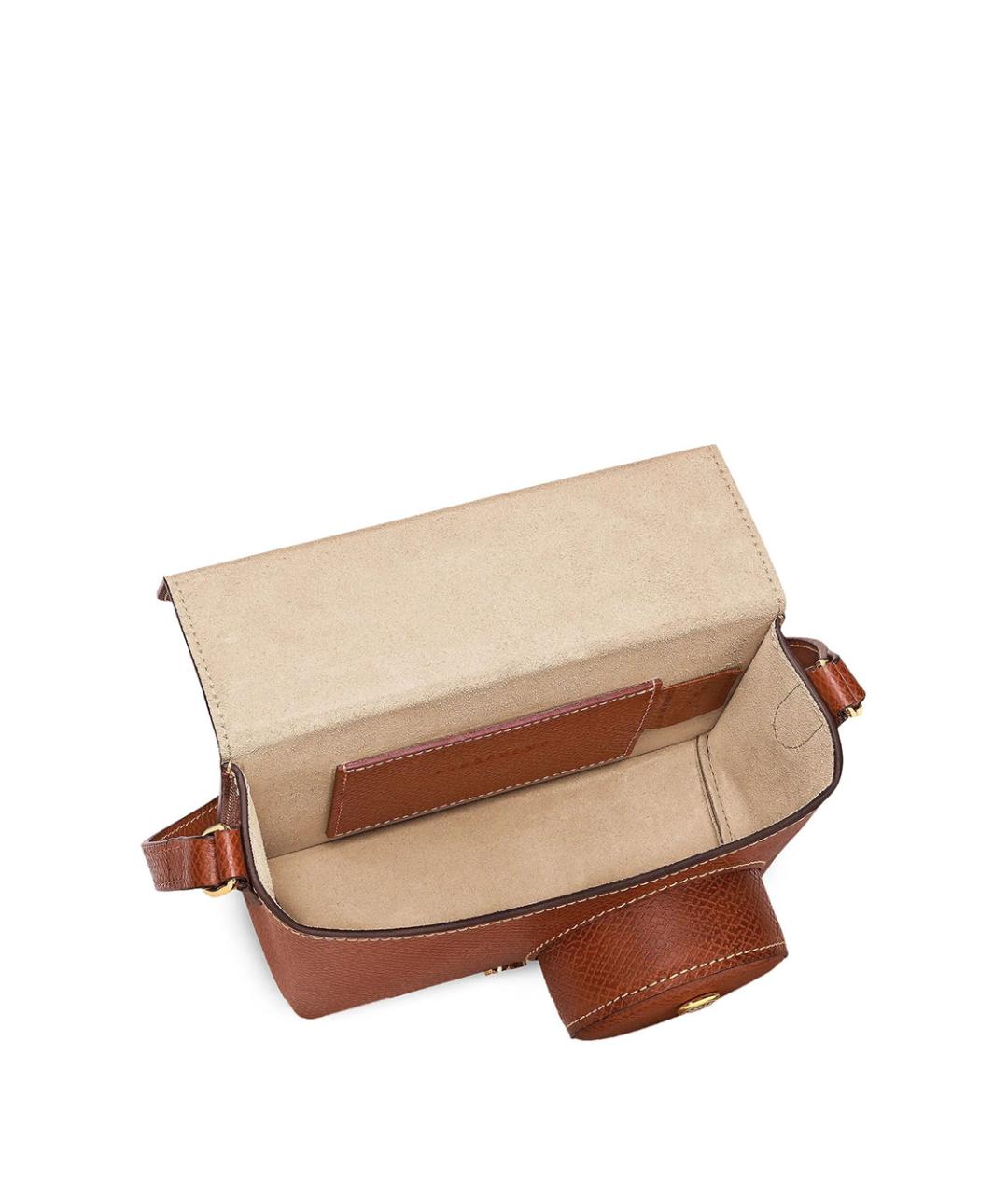 LONGCHAMP Коричневая кожаная сумка через плечо, фото 4