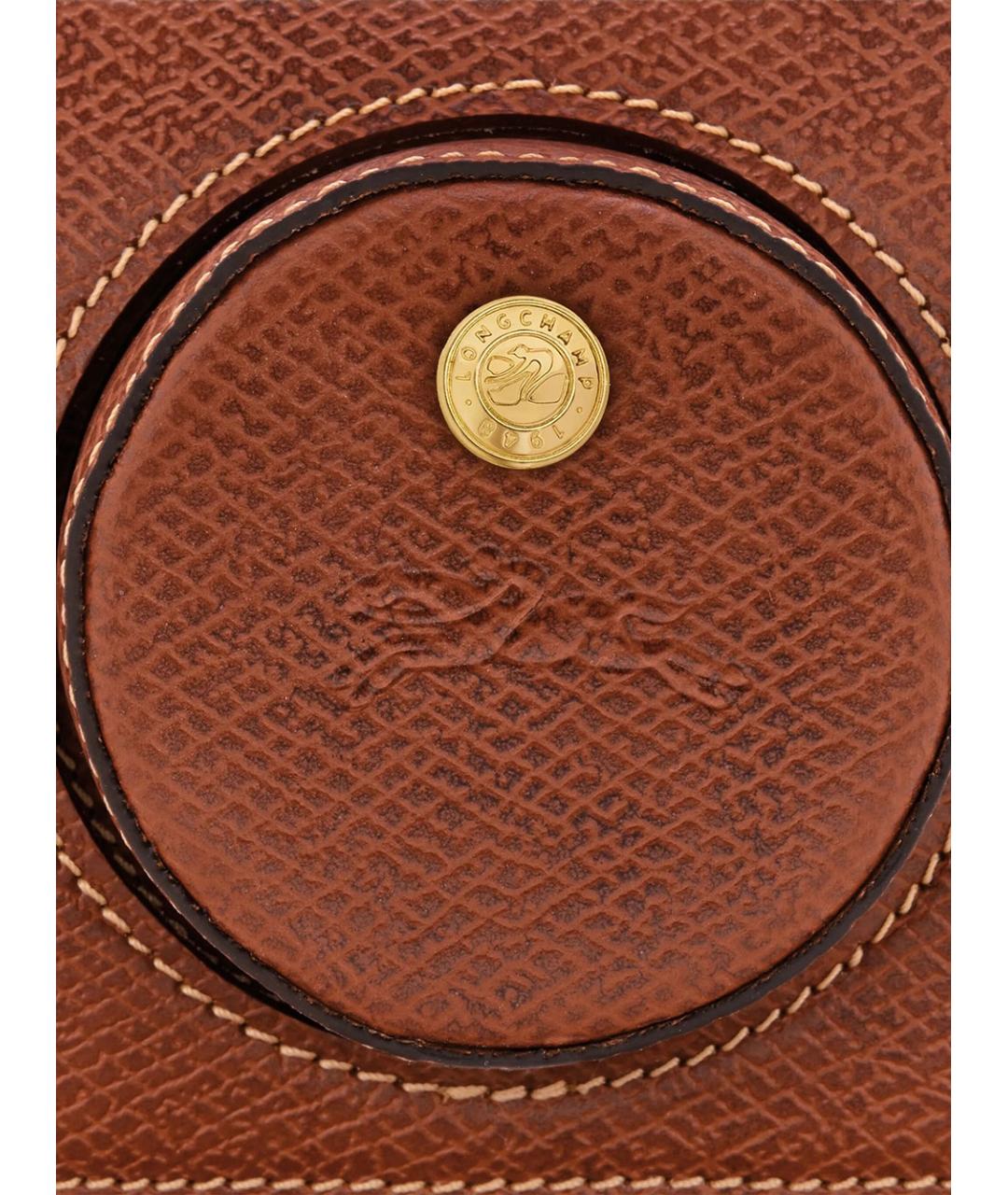 LONGCHAMP Коричневая кожаная сумка через плечо, фото 6