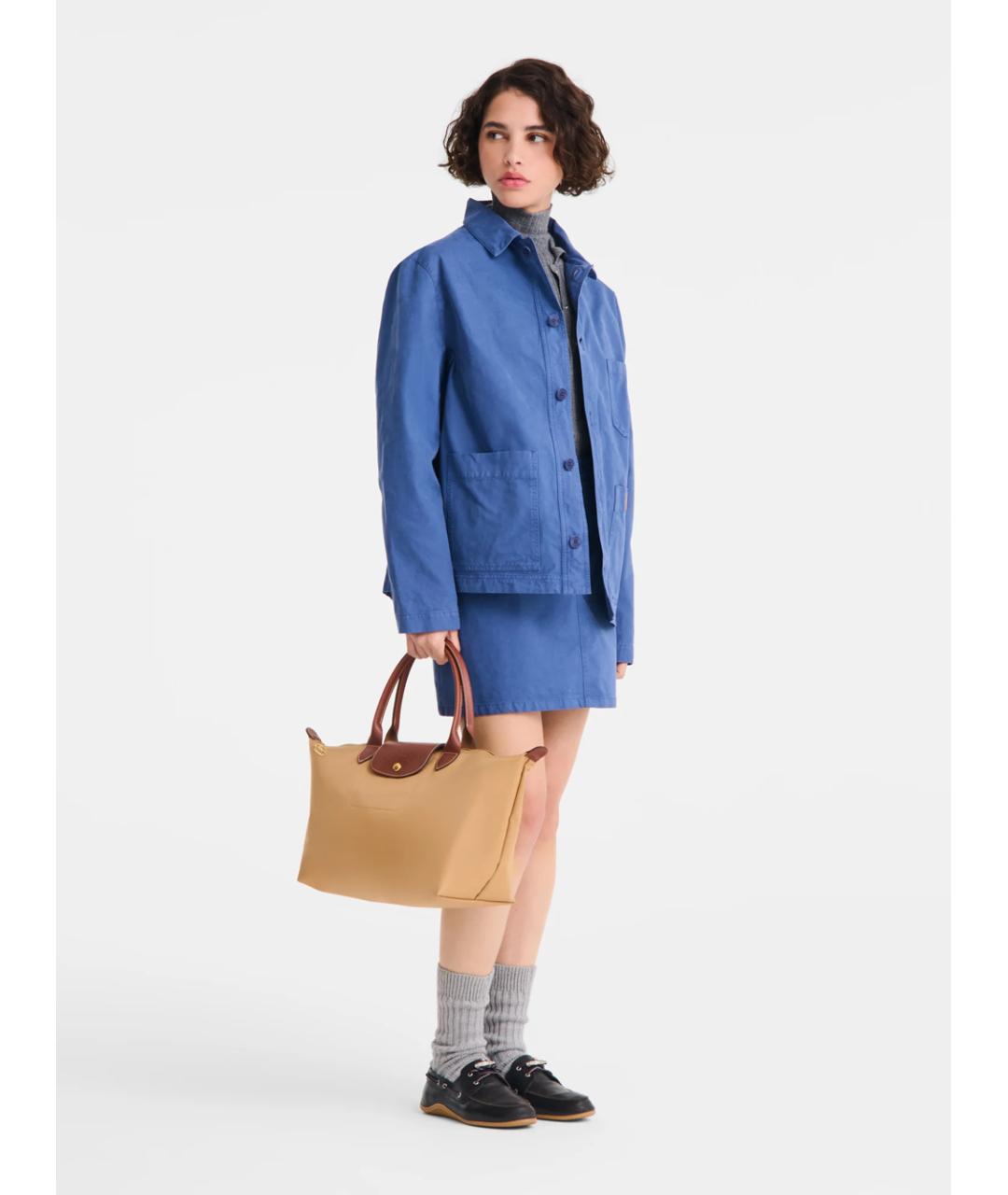 LONGCHAMP Бежевая синтетическая сумка тоут, фото 2