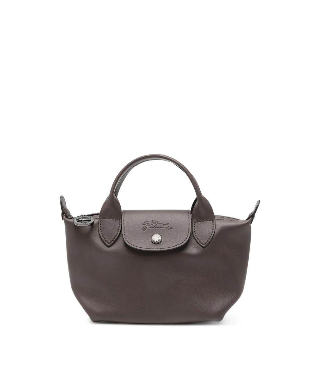 LONGCHAMP Коричневая кожаная сумка тоут, фото 1