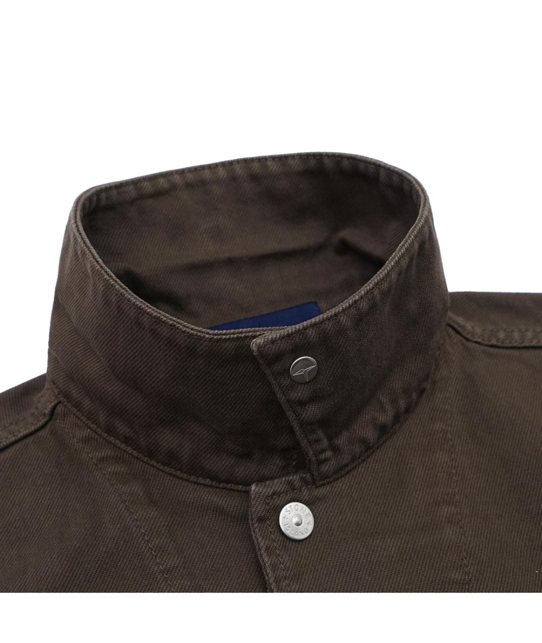 STONE ISLAND Коричневая хлопковая куртка, фото 3
