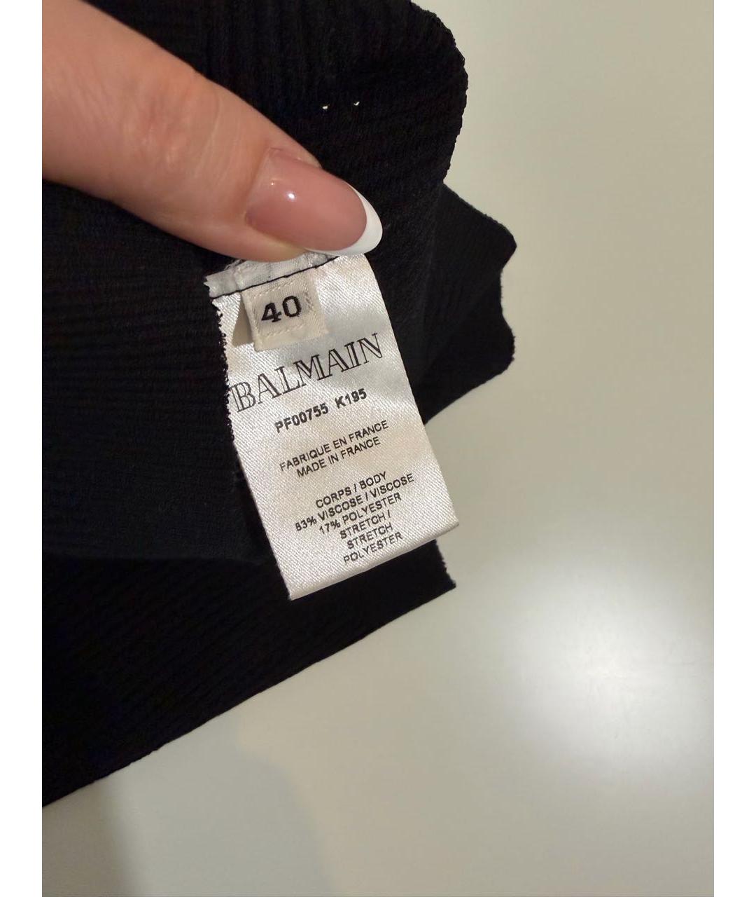 BALMAIN Черная вискозная футболка, фото 4