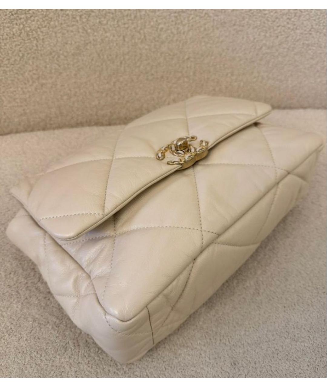 CHANEL Бежевая кожаная сумка через плечо, фото 2