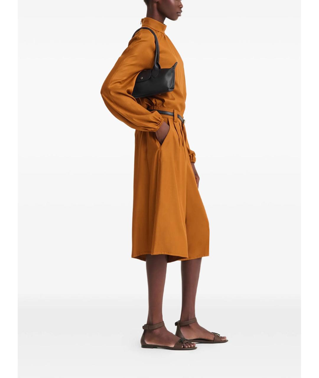 LONGCHAMP Черная кожаная сумка через плечо, фото 3