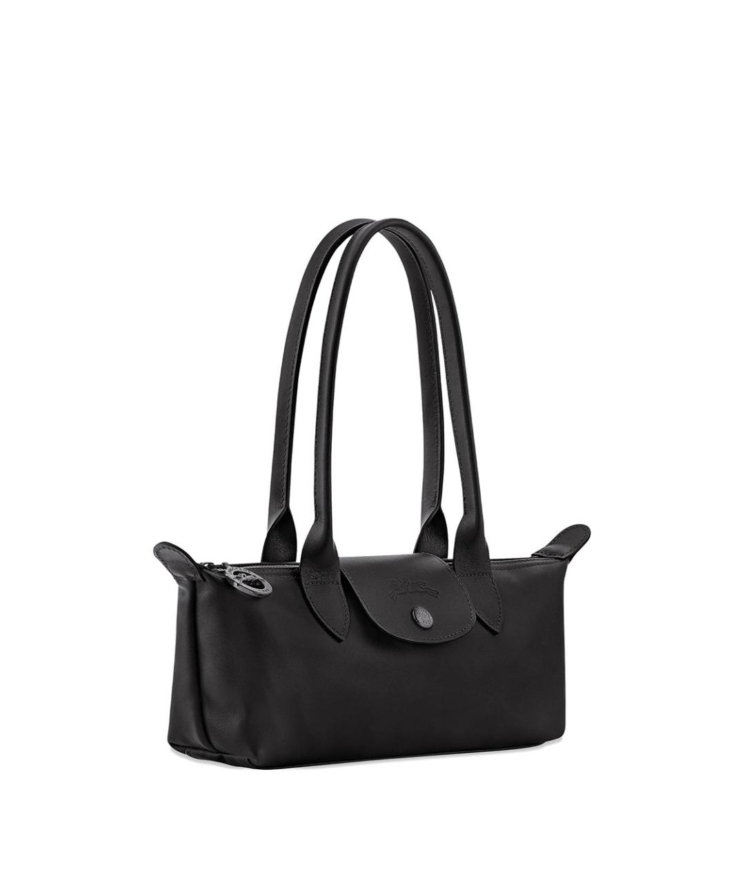LONGCHAMP Черная кожаная сумка через плечо, фото 5