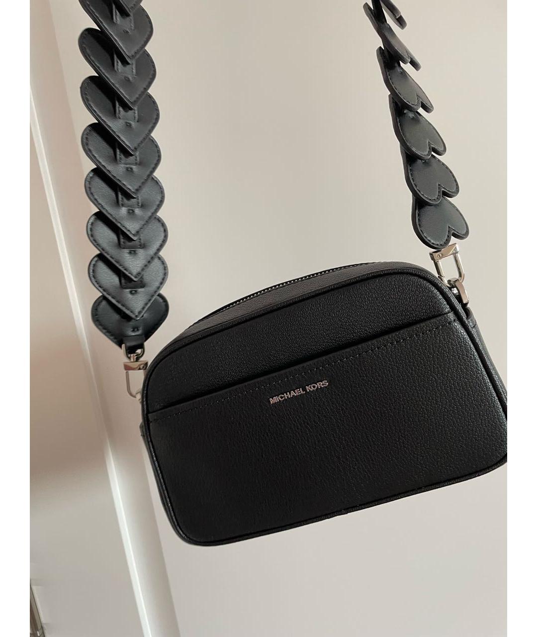MICHAEL KORS Черная кожаная сумка через плечо, фото 6