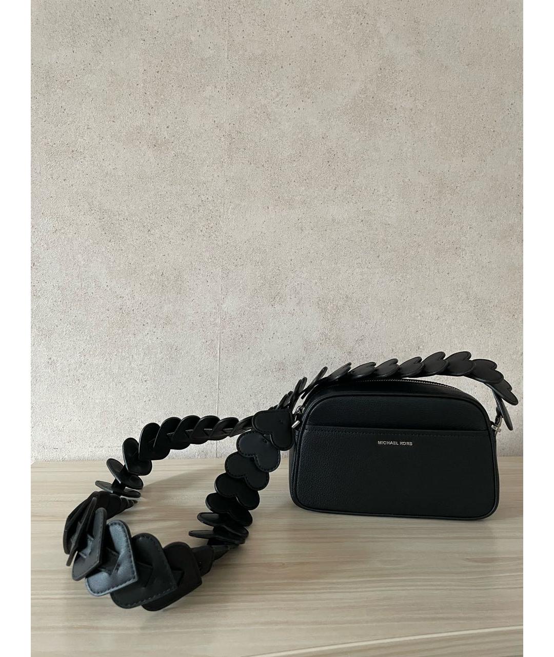 MICHAEL KORS Черная кожаная сумка через плечо, фото 4