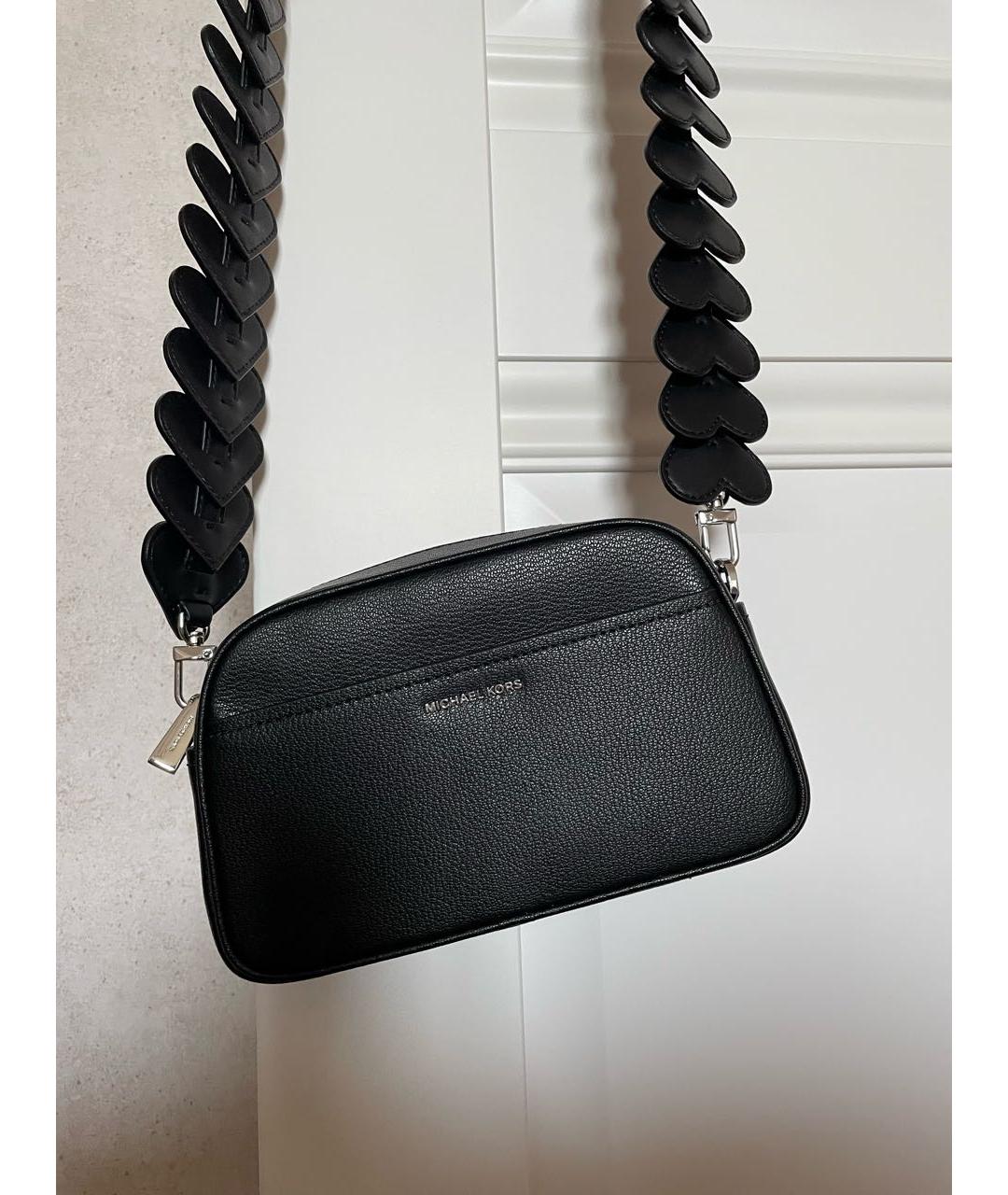MICHAEL KORS Черная кожаная сумка через плечо, фото 2