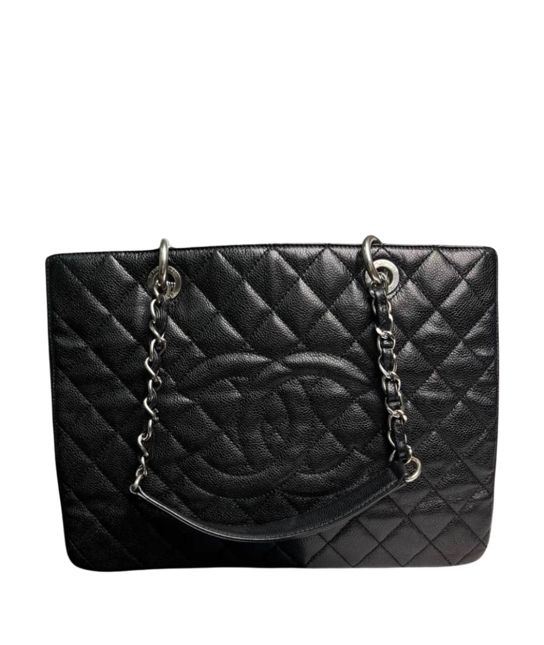 CHANEL Черная кожаная сумка тоут, фото 1