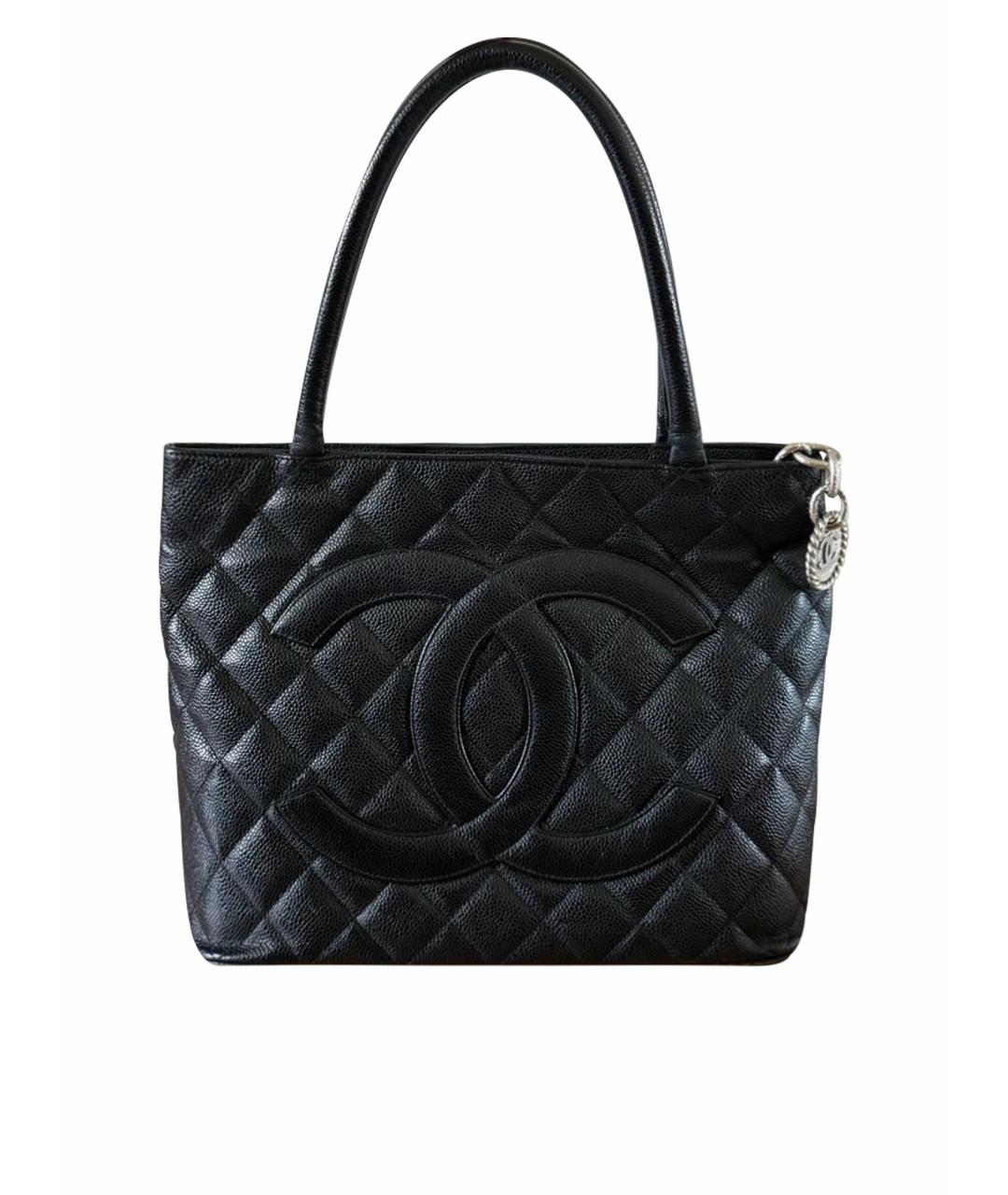 CHANEL Черная кожаная сумка тоут, фото 1
