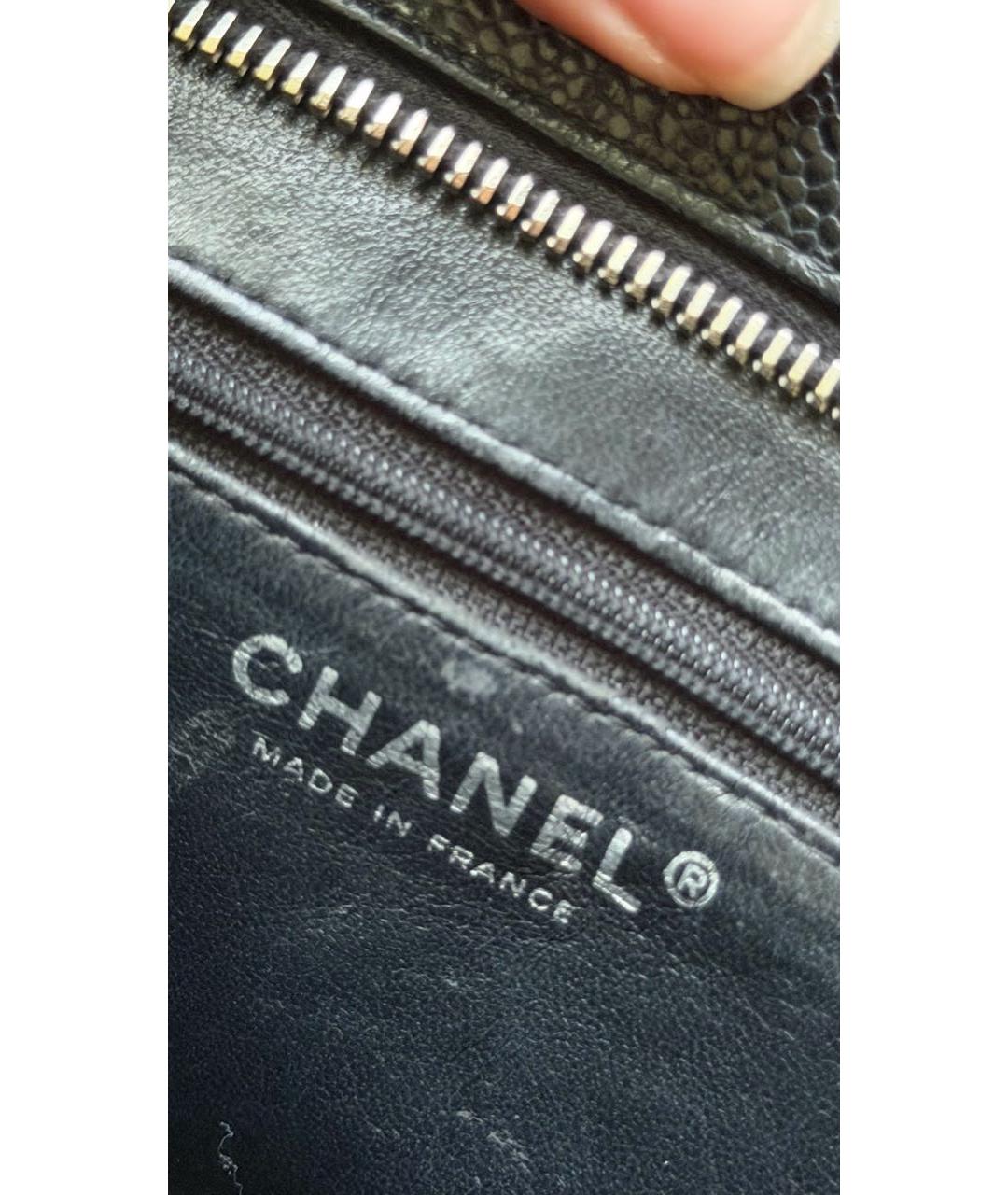 CHANEL Черная кожаная сумка тоут, фото 5