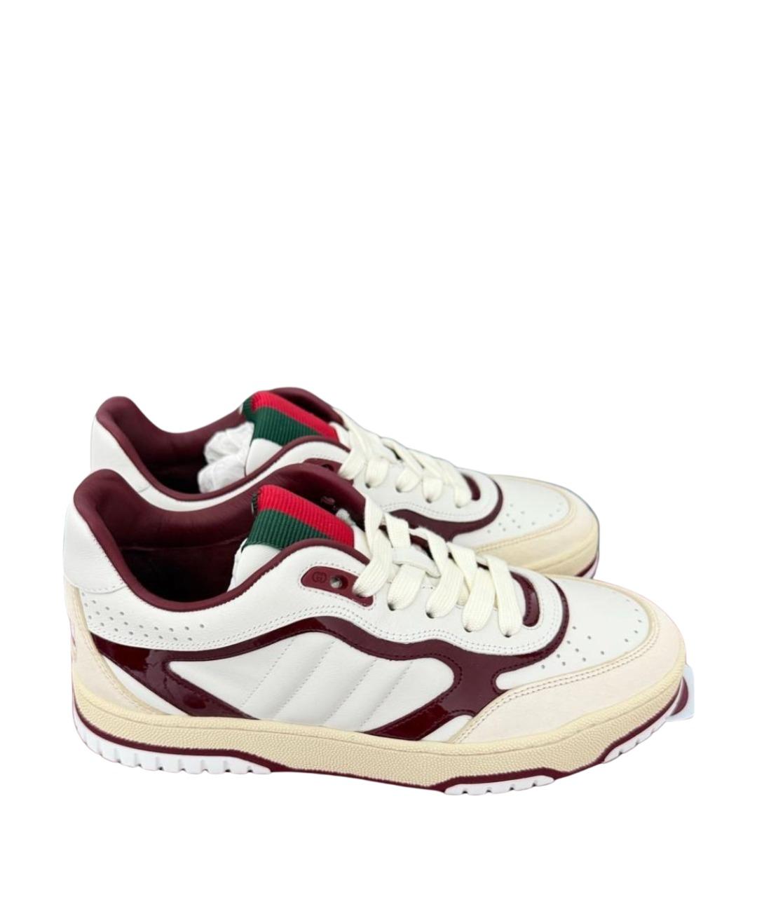 GUCCI Белые кожаные кроссовки, фото 1