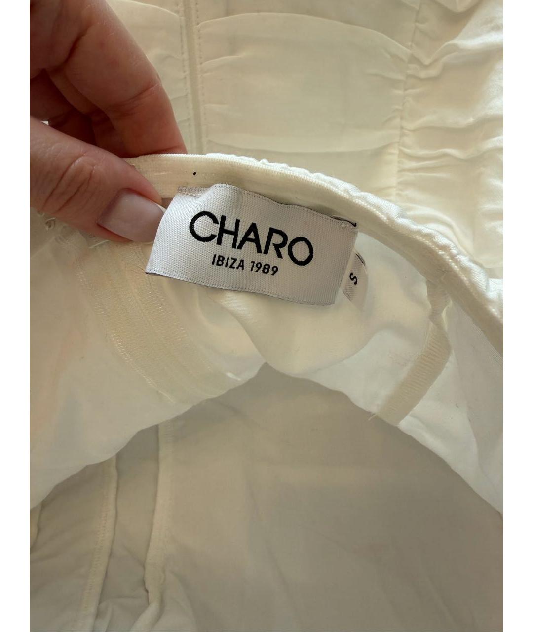 CHARO RUIZ Белое хлопковое коктейльное платье, фото 6