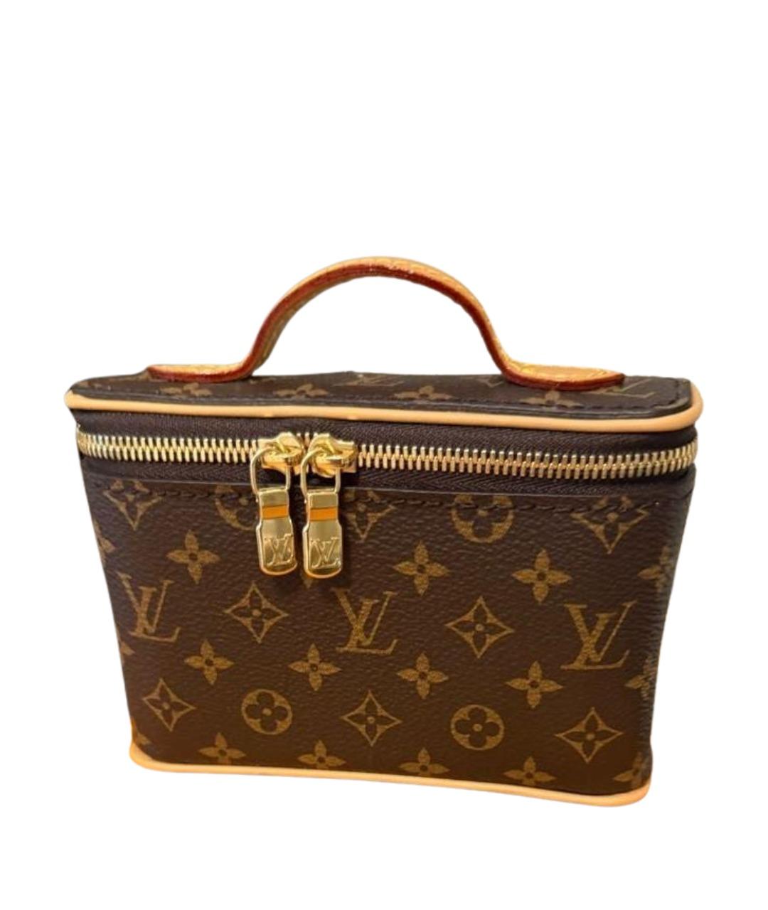 LOUIS VUITTON Коричневая кожаная косметичка, фото 1