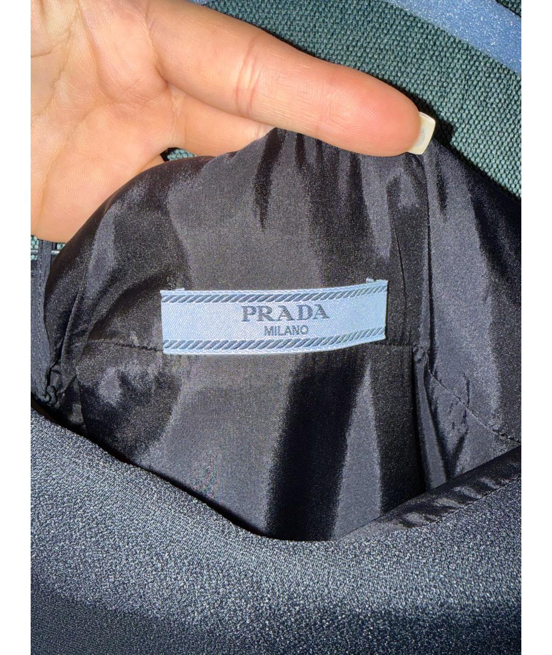 PRADA Черное ацетатное коктейльное платье, фото 4
