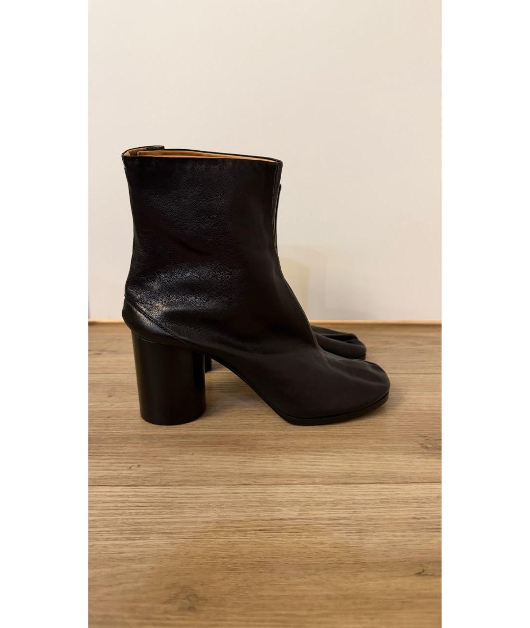 MAISON MARGIELA Черные кожаные ботинки, фото 5