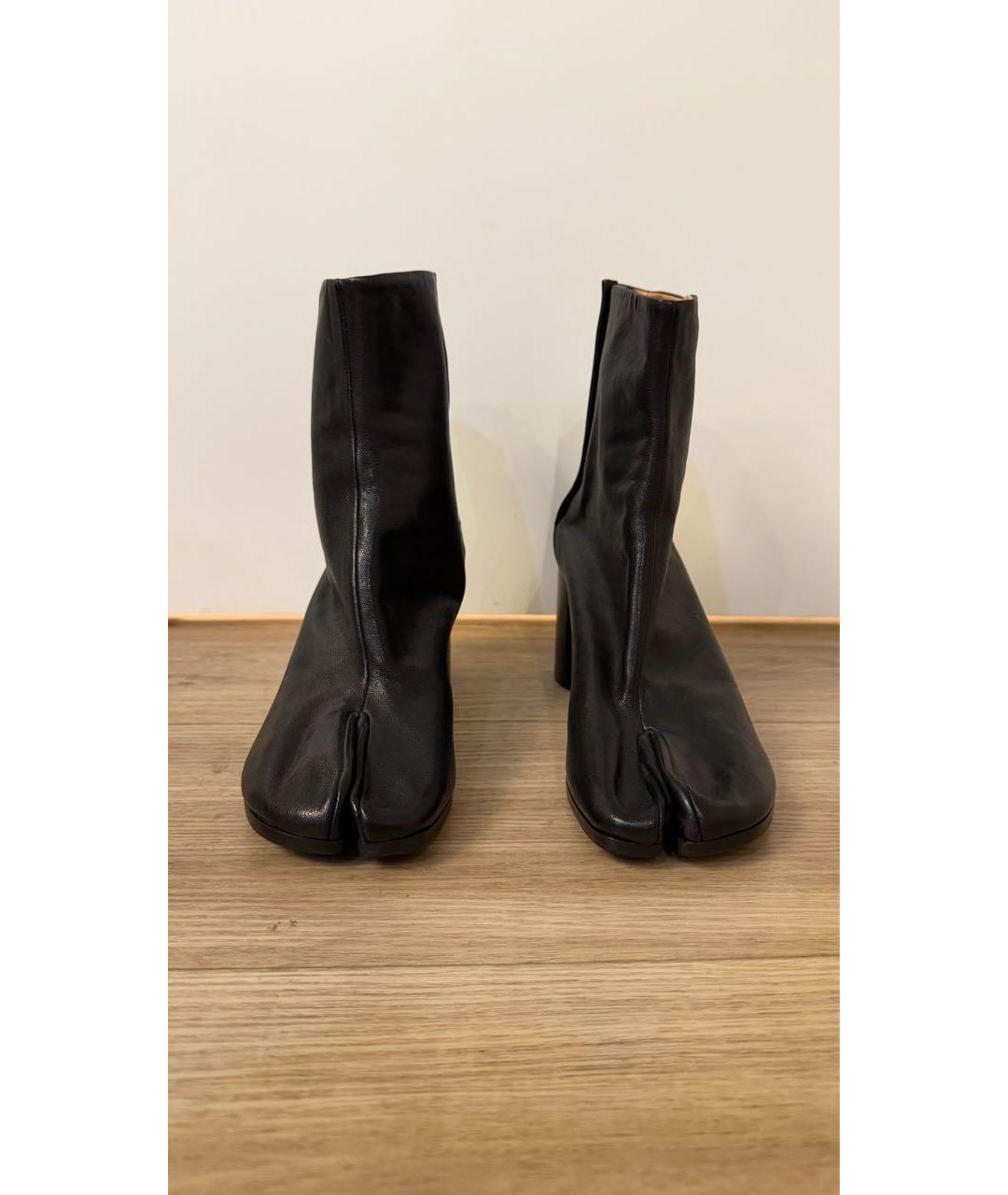 MAISON MARGIELA Черные кожаные ботинки, фото 2