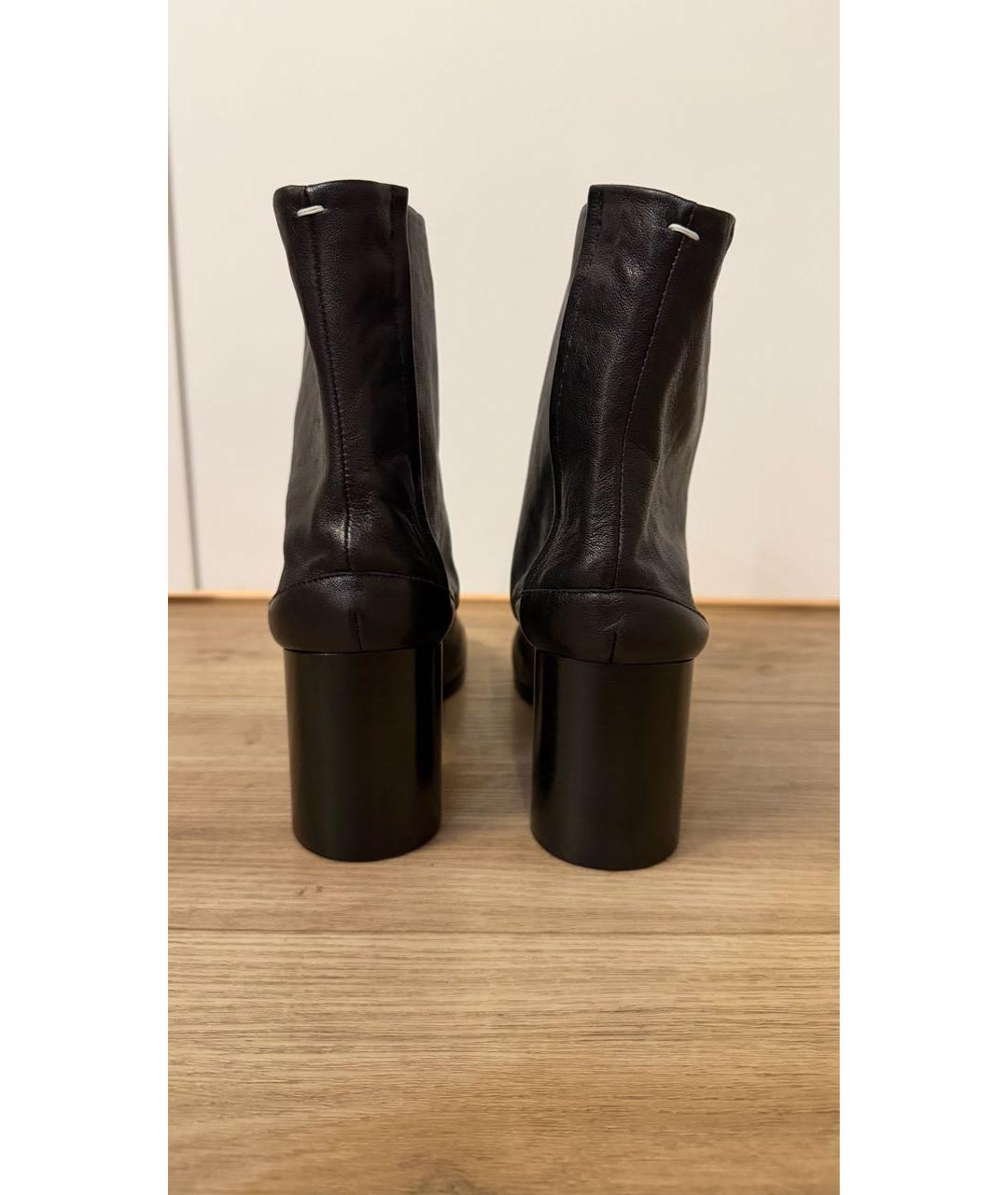 MAISON MARGIELA Черные кожаные ботинки, фото 4