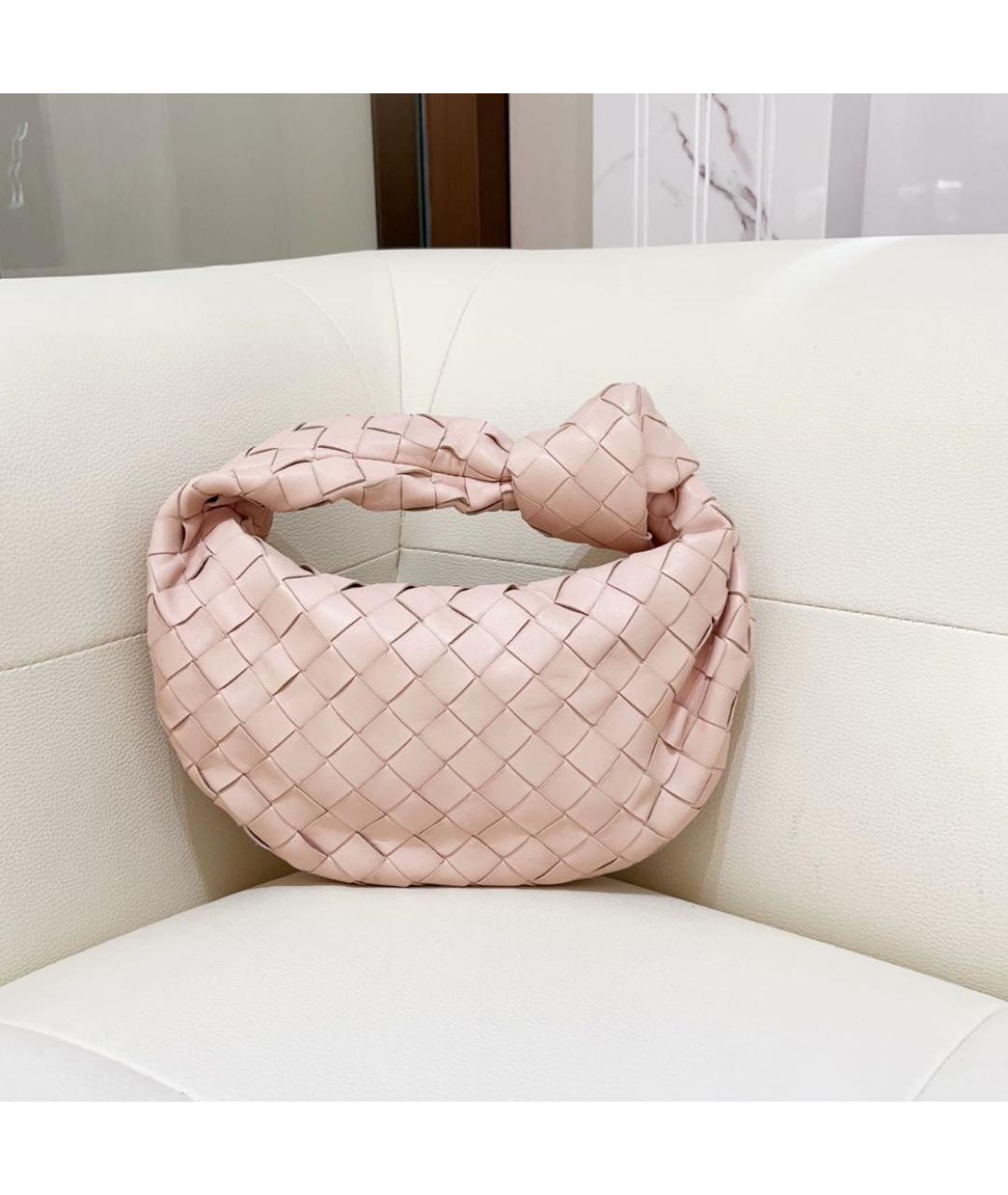 BOTTEGA VENETA Розовая кожаная сумка с короткими ручками, фото 5
