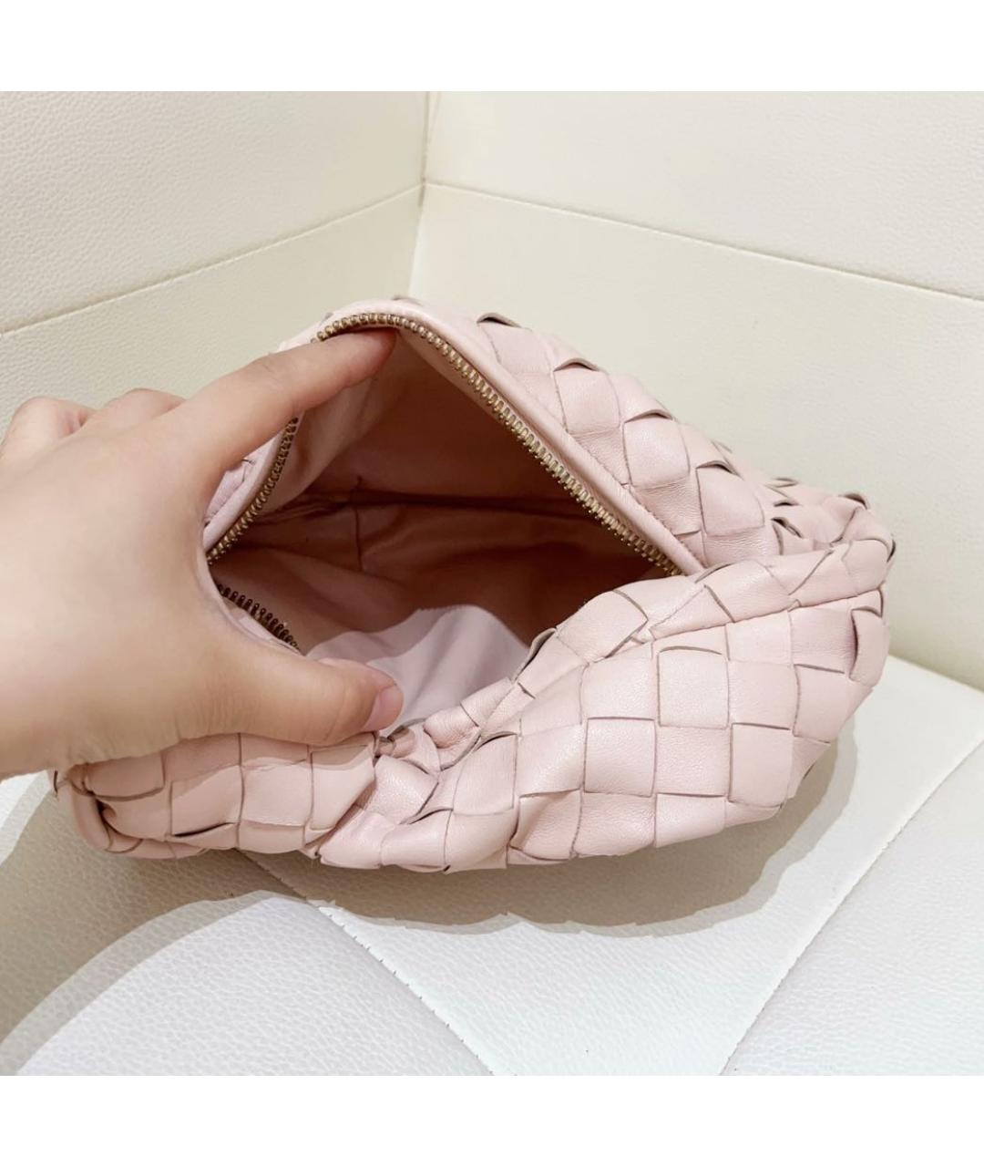 BOTTEGA VENETA Розовая кожаная сумка с короткими ручками, фото 4