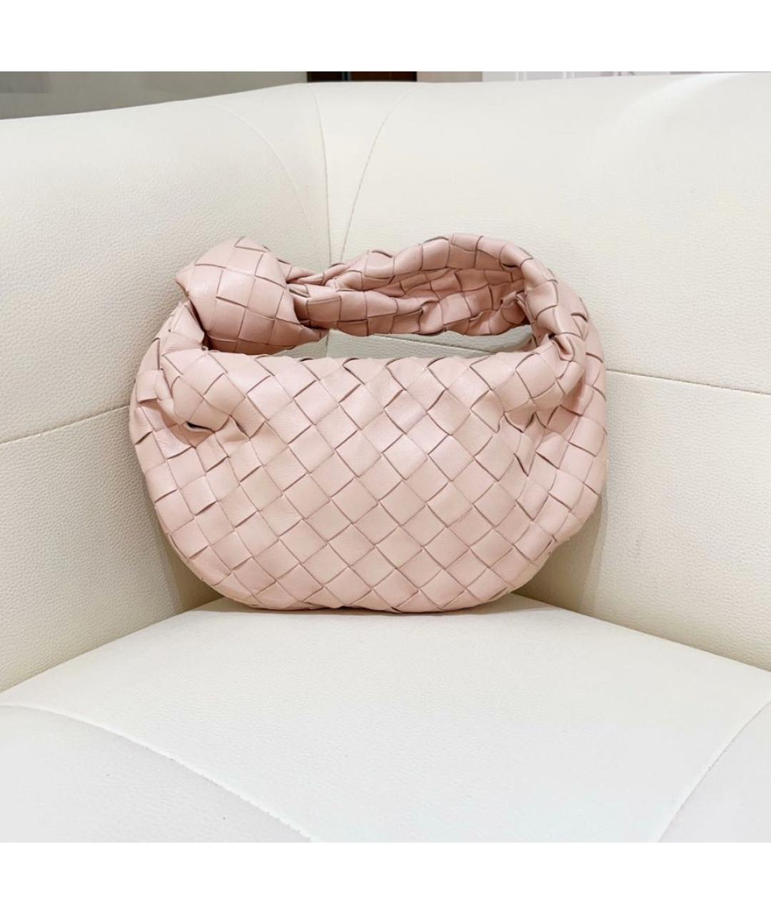 BOTTEGA VENETA Розовая кожаная сумка с короткими ручками, фото 2