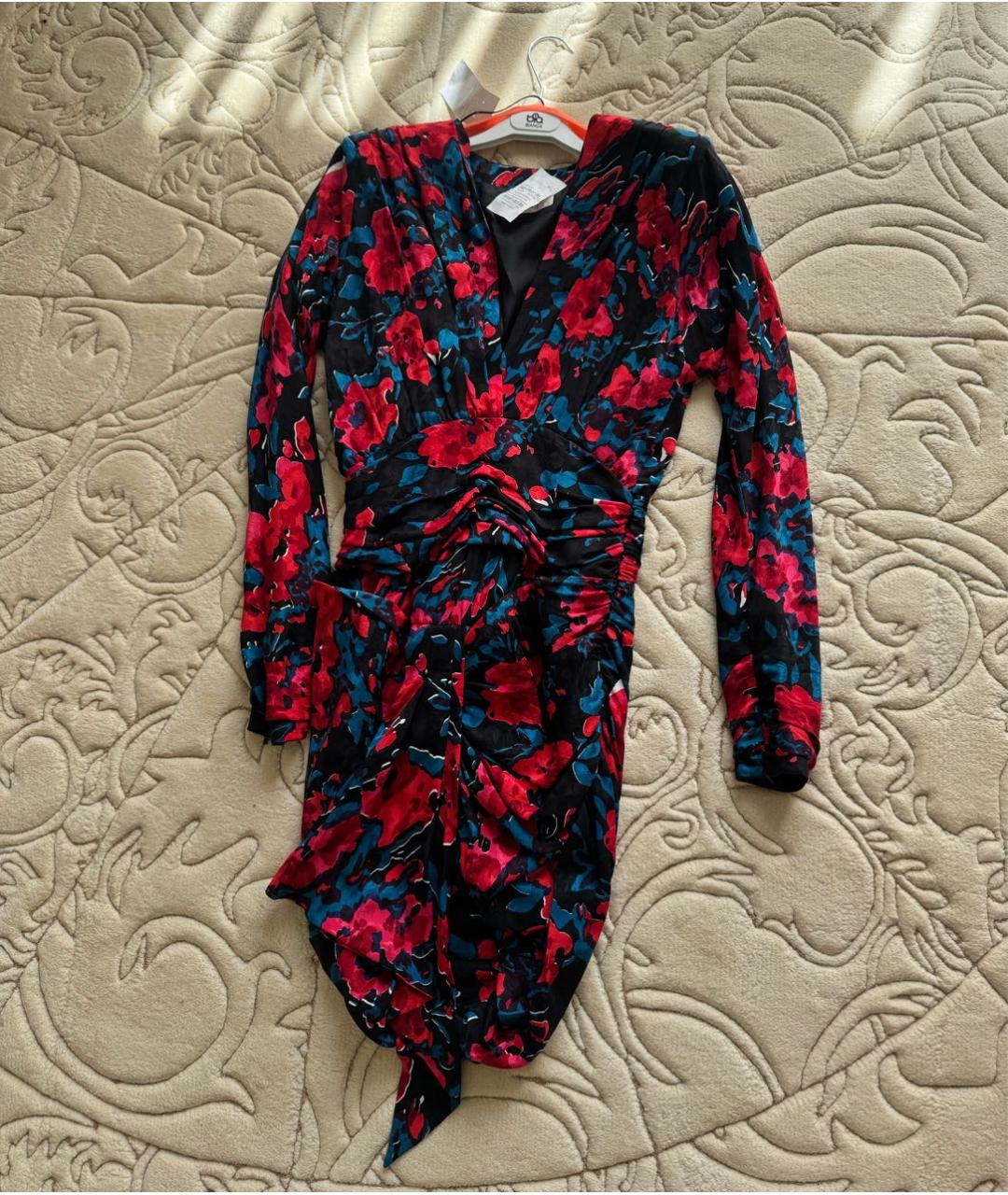 SAINT LAURENT Мульти шелковое коктейльное платье, фото 6