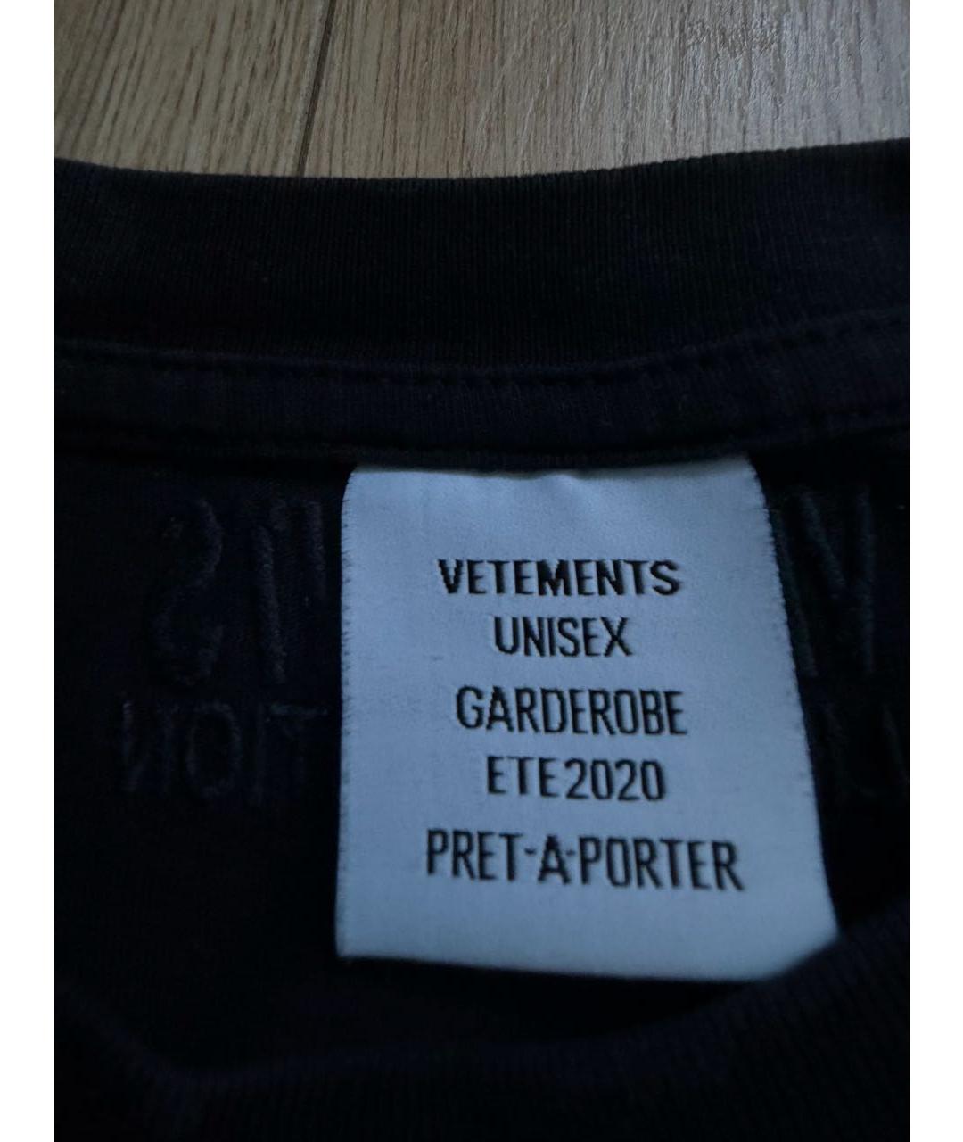 VETEMENTS Черная футболка, фото 4