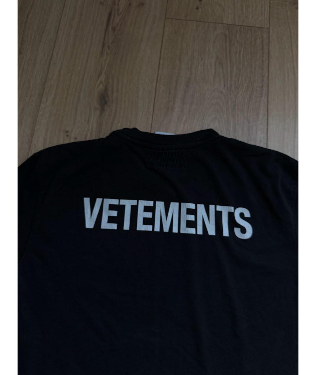 VETEMENTS Черная футболка, фото 3