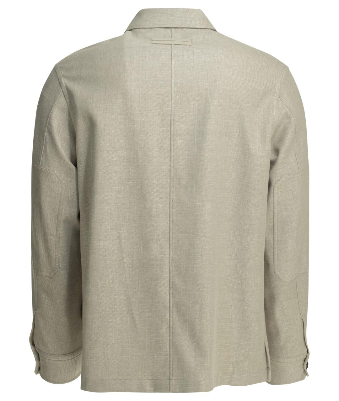 ZEGNA Бежевая льняная куртка, фото 2