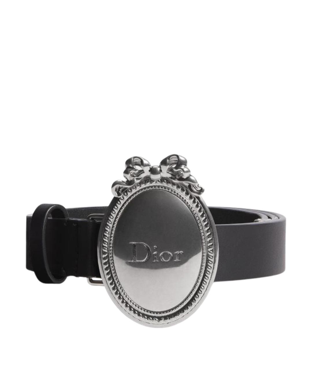 CHRISTIAN DIOR Черный кожаный ремень, фото 1