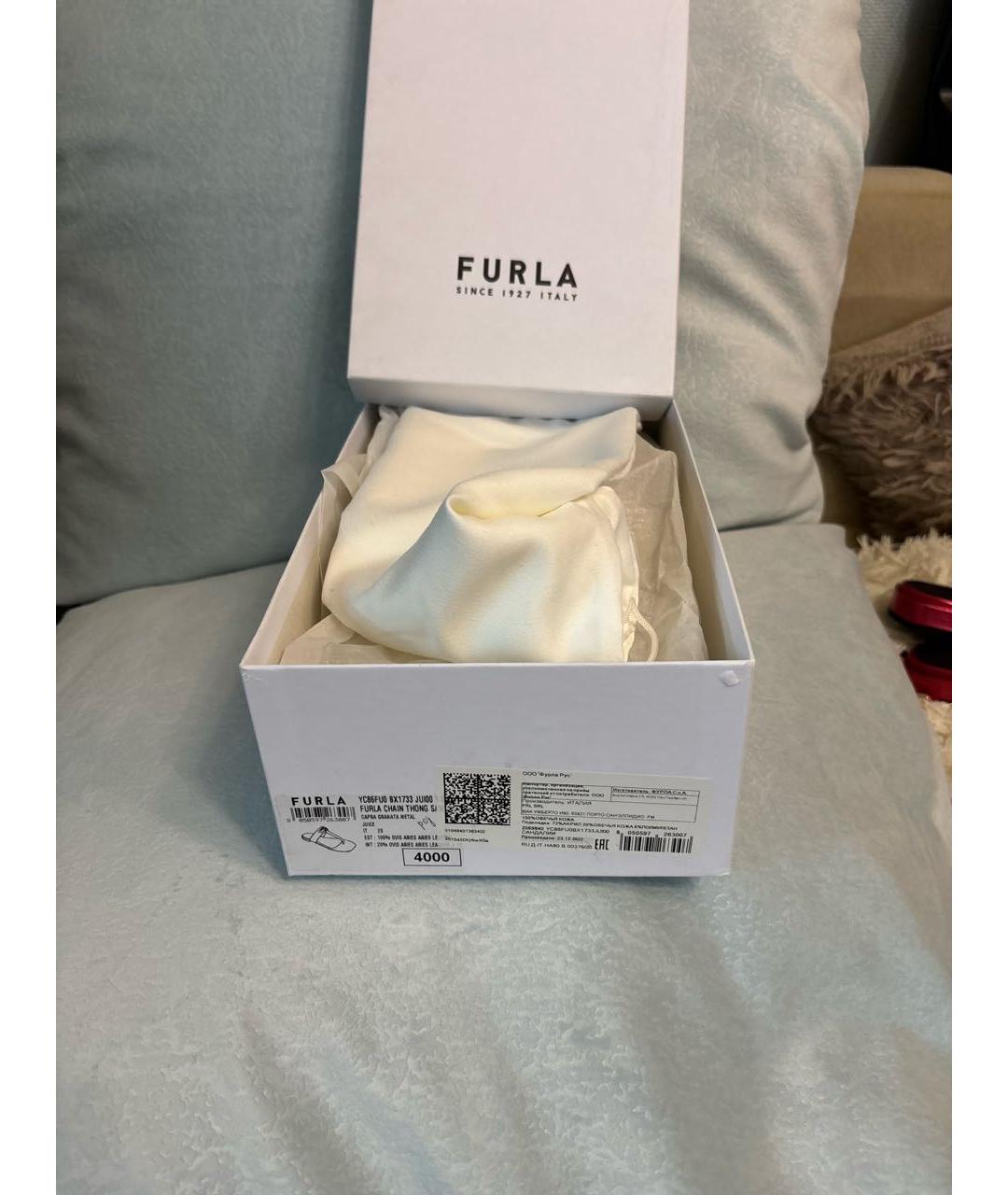 FURLA Розовые кожаные сабо, фото 5