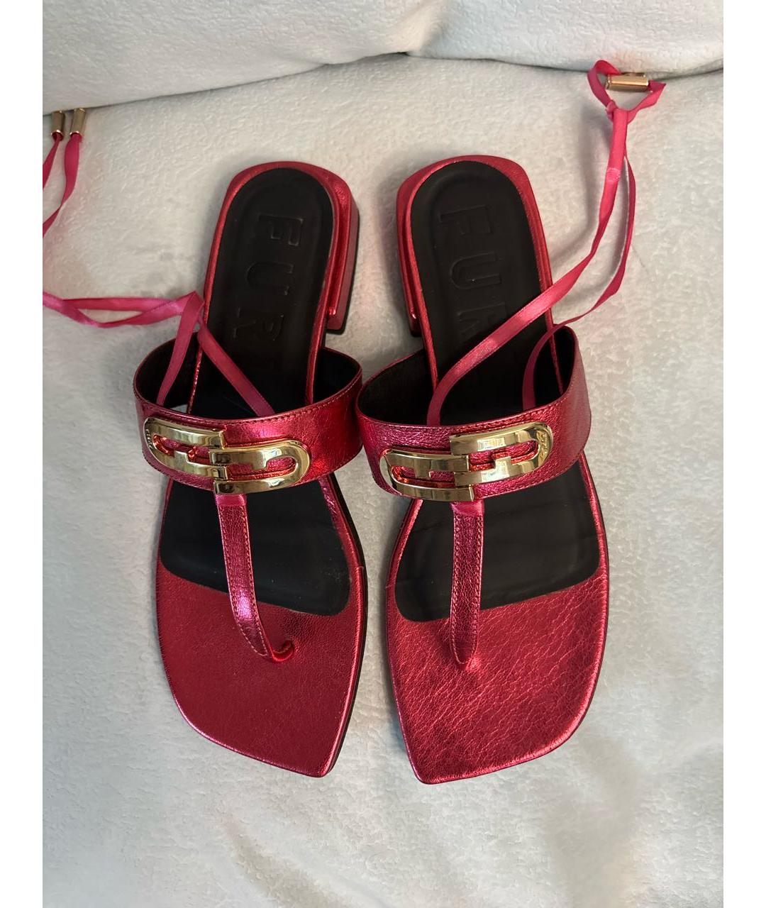 FURLA Розовые кожаные сабо, фото 2