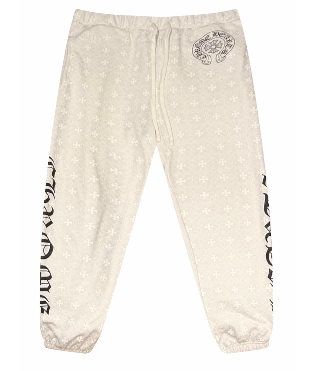 CHROME HEARTS Белые хлопковые повседневные брюки, фото 1
