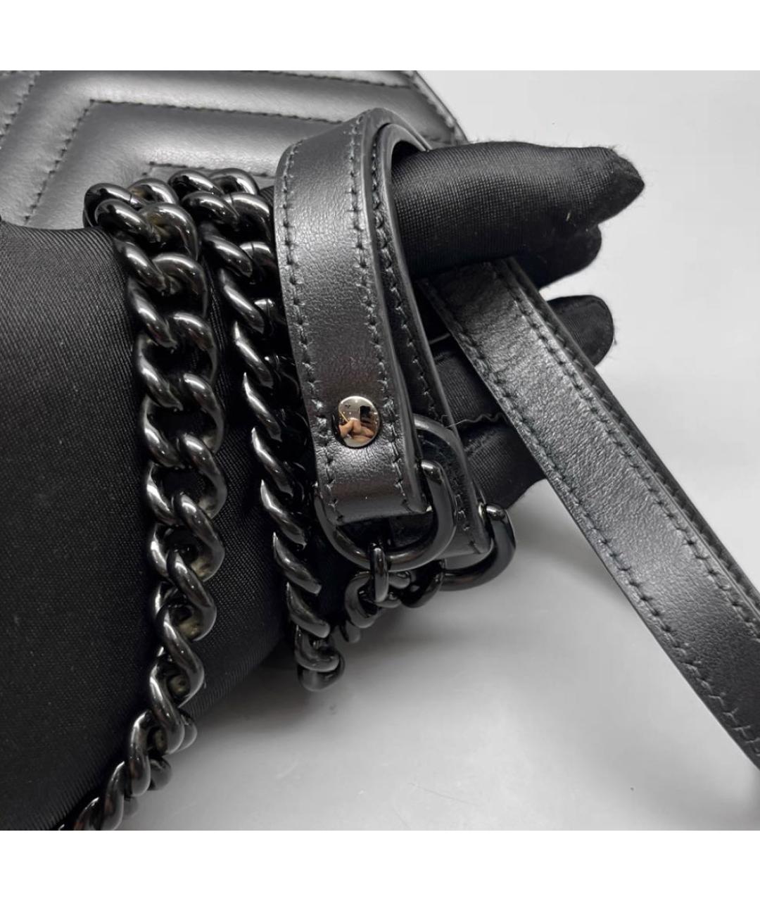 GUCCI Черная кожаная сумка через плечо, фото 4