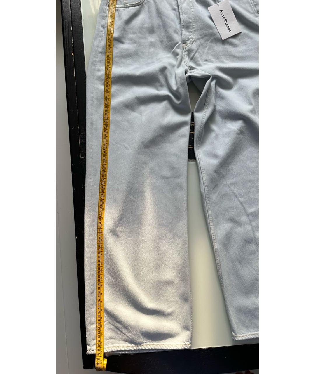 ACNE STUDIOS Голубые хлопковые прямые джинсы, фото 7