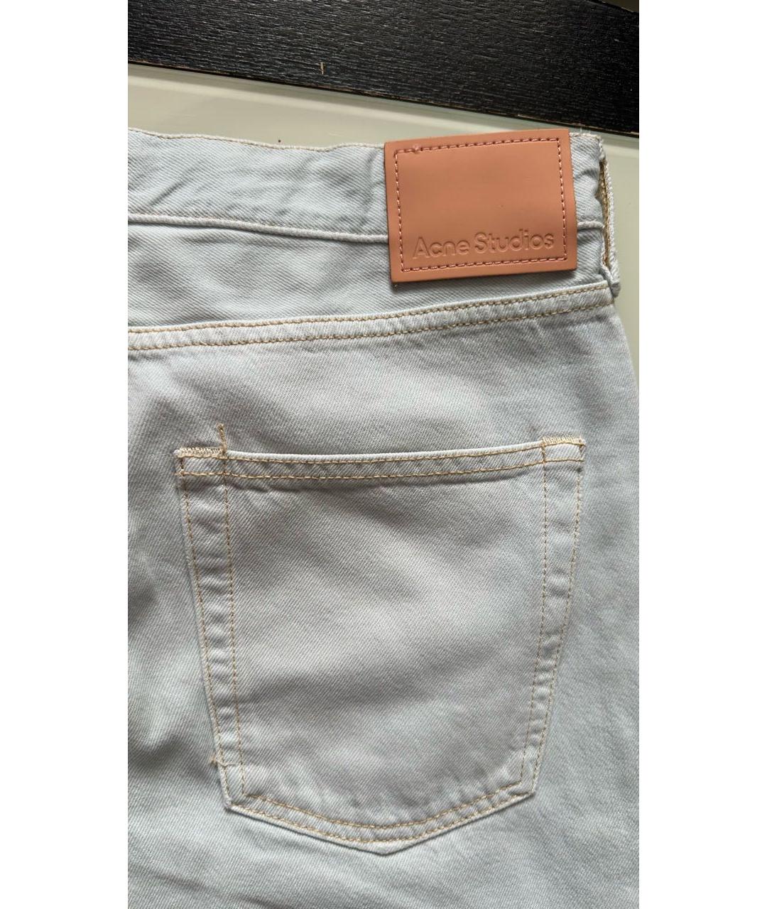 ACNE STUDIOS Голубые хлопковые прямые джинсы, фото 5