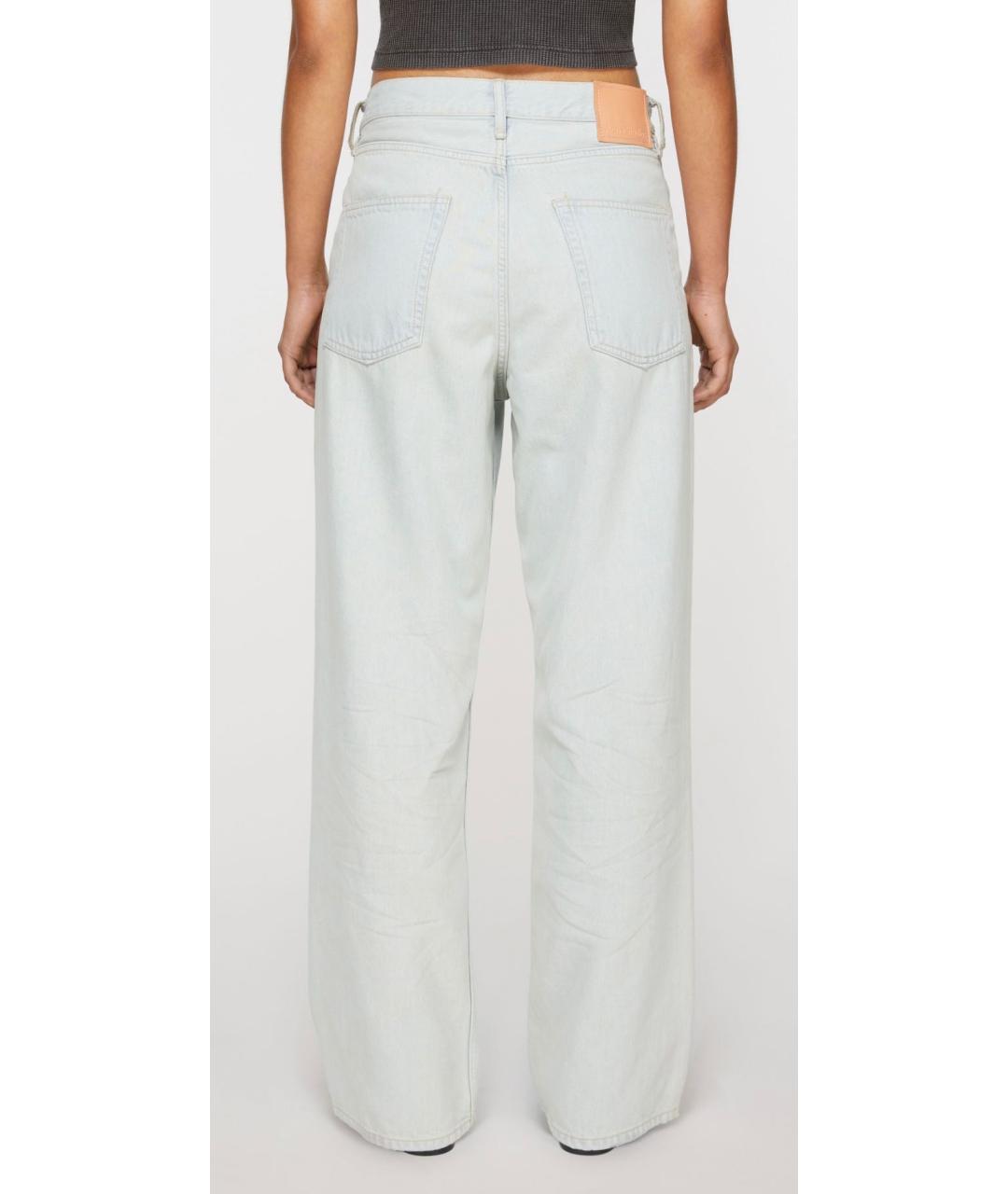 ACNE STUDIOS Голубые хлопковые прямые джинсы, фото 2