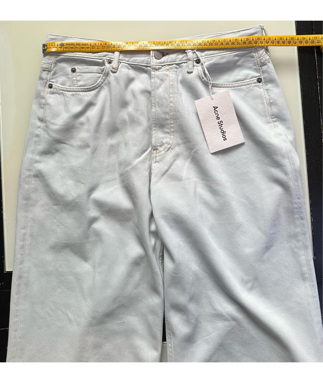 ACNE STUDIOS Голубые хлопковые прямые джинсы, фото 6