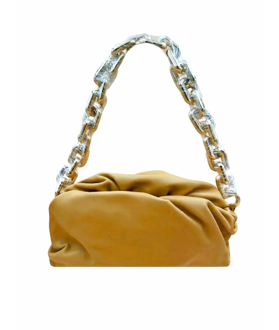 BOTTEGA VENETA Горчичная кожаная сумка с короткими ручками, фото 1