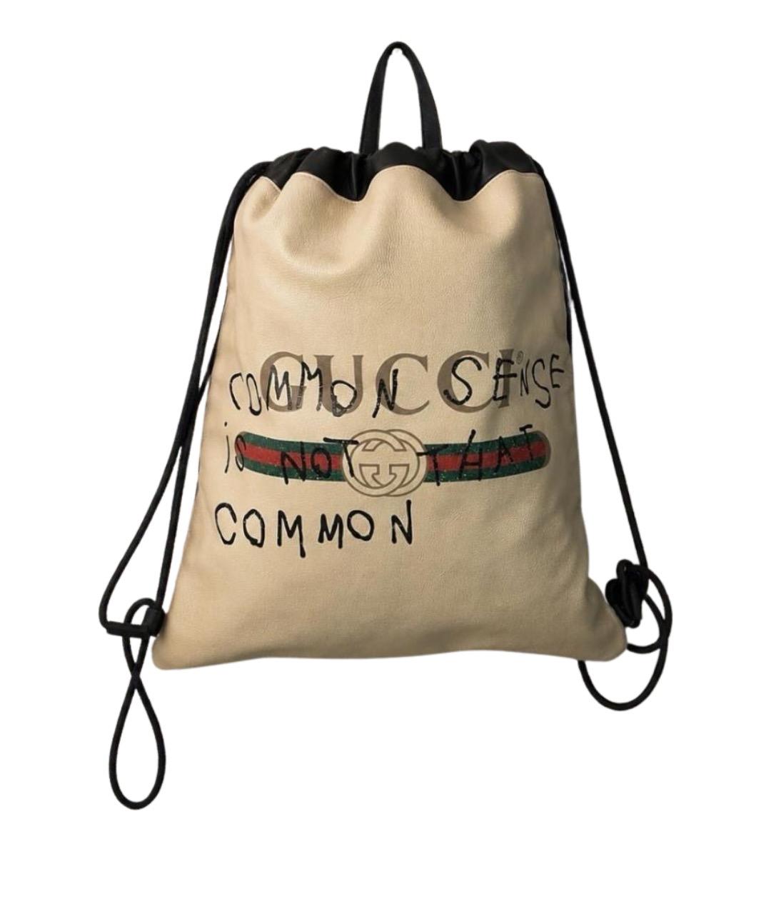 GUCCI Белый кожаный рюкзак, фото 1