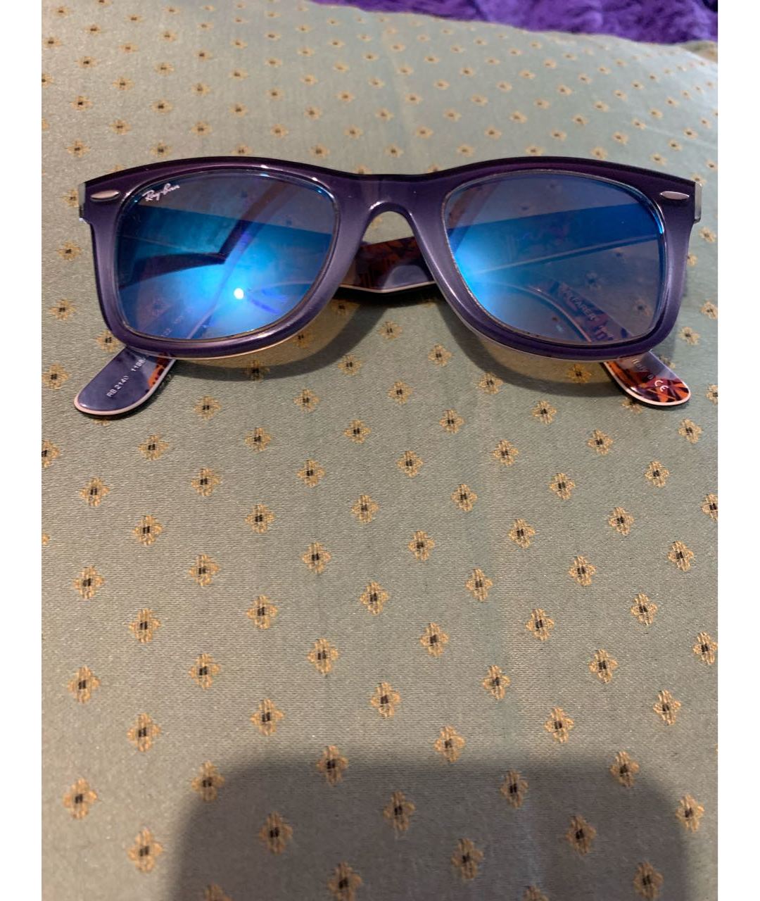 RAY BAN Темно-синие пластиковые солнцезащитные очки, фото 5