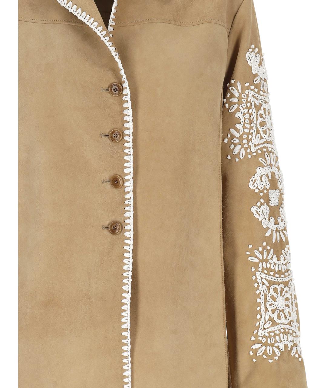 ERMANNO SCERVINO Бежевая замшевая куртка, фото 2
