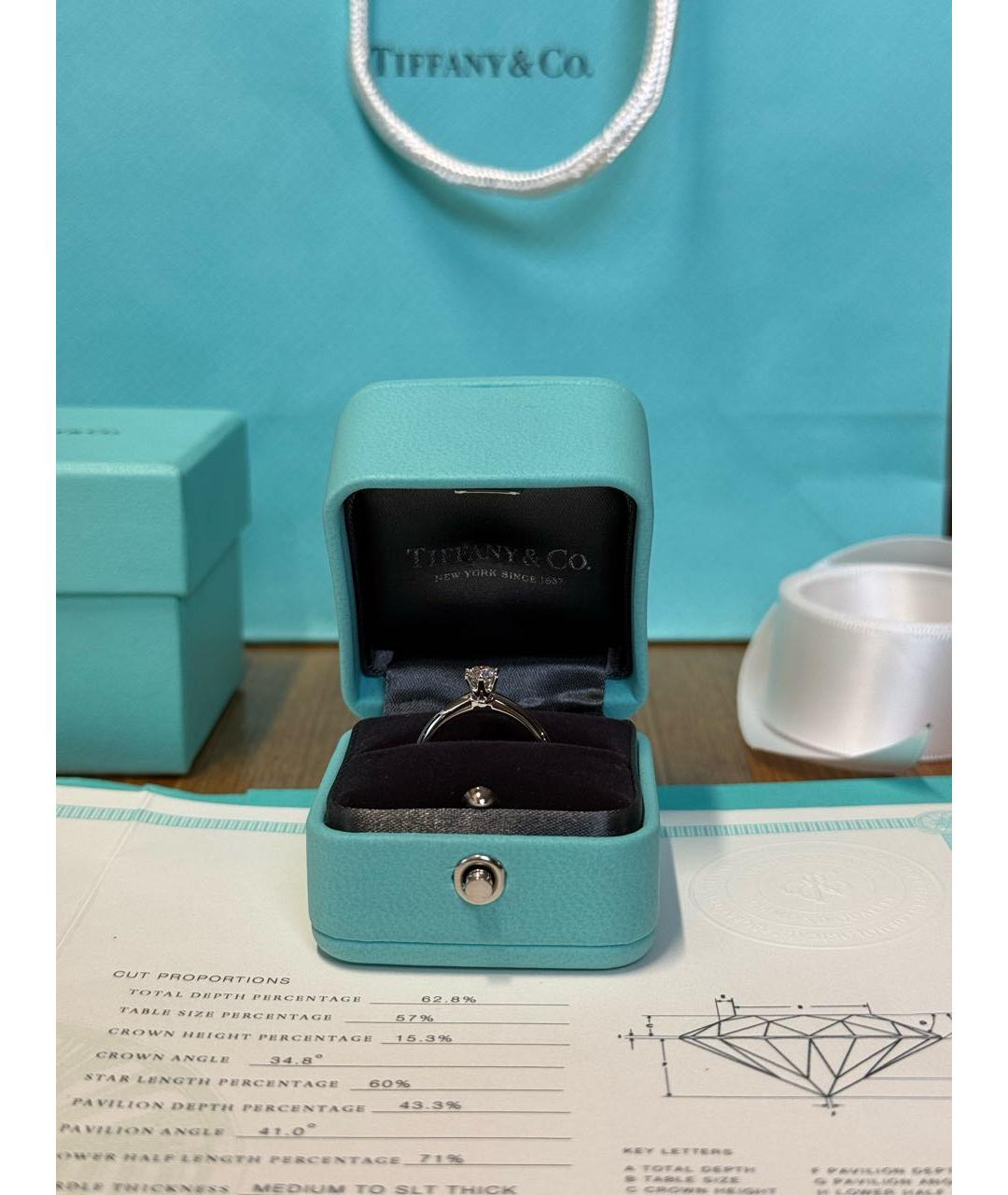 TIFFANY&CO Белое платиновое кольцо, фото 3