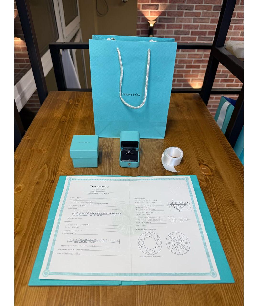 TIFFANY&CO Белое платиновое кольцо, фото 2